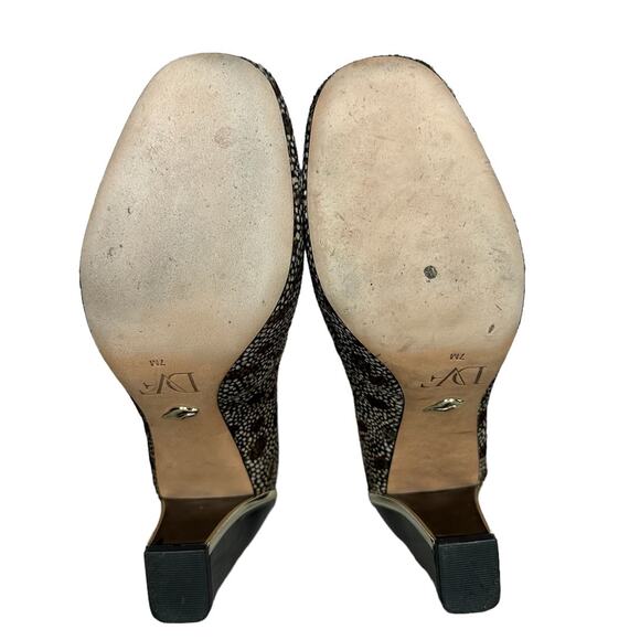 Diane Von Furstenberg Vintage Real Calf Fur Animal Print Block Heel Pumps Sz 7 - Picture 12 of 12